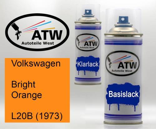 Volkswagen, Bright Orange, L20B (1973): 400ml Sprühdose + 400ml Klarlack - Set, von ATW Autoteile West.